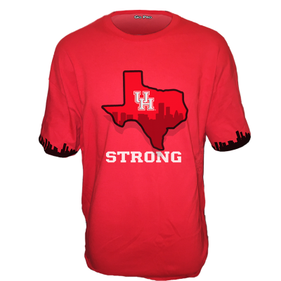 Houston Cougars U of H Strong short sleeve Red Tee Shirt